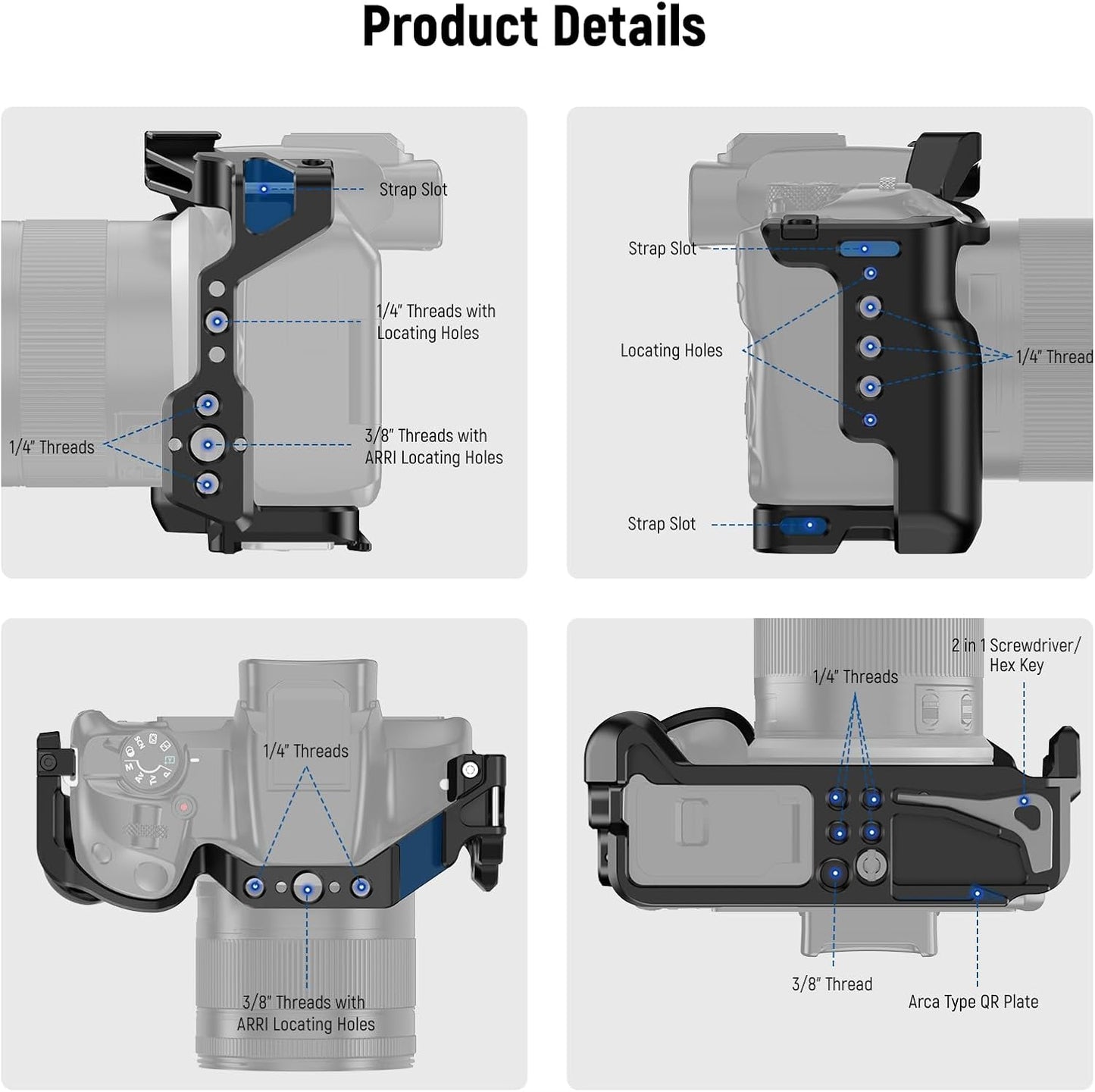 Neewer Jaula para Canon EOS R50 - Soporte de Protección y Montaje Profesional
