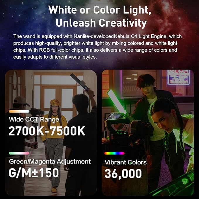 Tubo de Luz LED Nanlite PavoTube de 30 Vatios | Barra RGBWW Profesional para Video y Fotografía