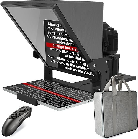 Teleprompter GEIMRSY 14 Pulgadas | Cristal Divisor Premium y Estuche