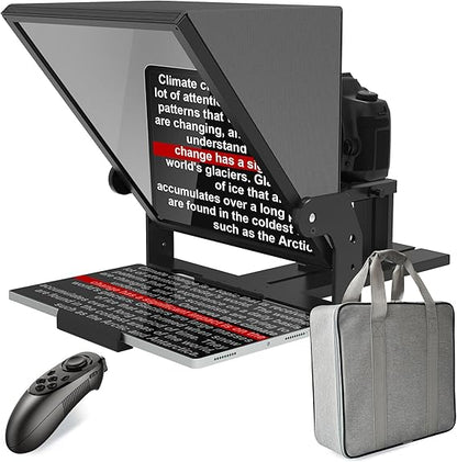 Teleprompter GEIMRSY 14 Pulgadas | Cristal Divisor Premium y Estuche