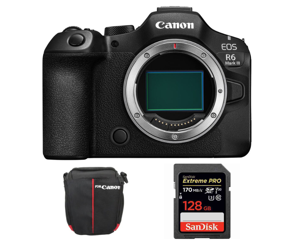 Camara Mirrorless Canon EOS R6 Mark III Full Frame - Combo 32.5 MP - RAW 7K + Memoria 128GB + Bolso
