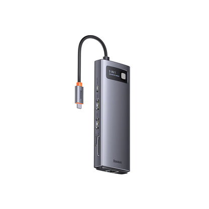 Adaptador Hub Baseus Metal Gleam Series 9 en 1 – Estación de Acoplamiento USB-C con HDMI 4K y Carga PD 100W