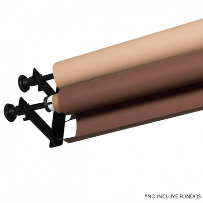 Soporte Doble de Pared para Fondos de Estudio Fotográfico | Sistema de Montaje para Dos Rollos