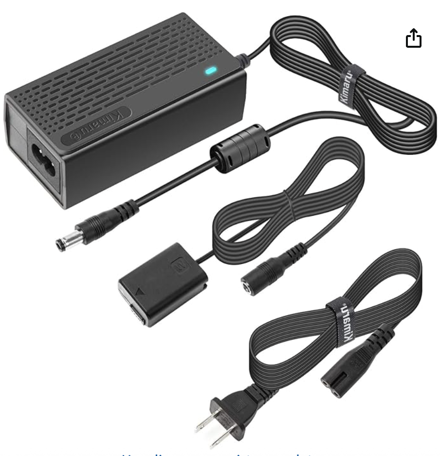 Batería Dummy NP FW50 Kimaru con Adaptador de Corriente | Alimentación Continua para Cámara