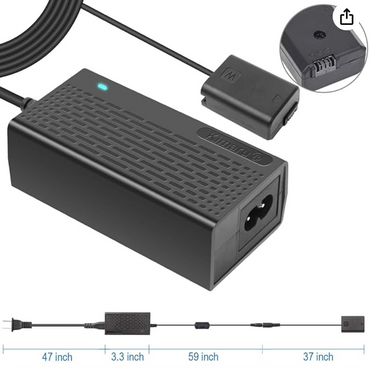 Batería Dummy NP FW50 Kimaru con Adaptador de Corriente | Alimentación Continua para Cámara