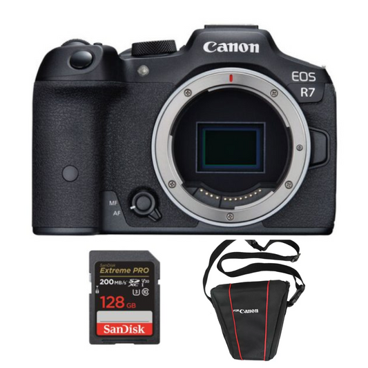 Canon EOS R7 Mirrorless Solo Cuerpo + Memoria 128Gb de 200Mb/s + Bolso