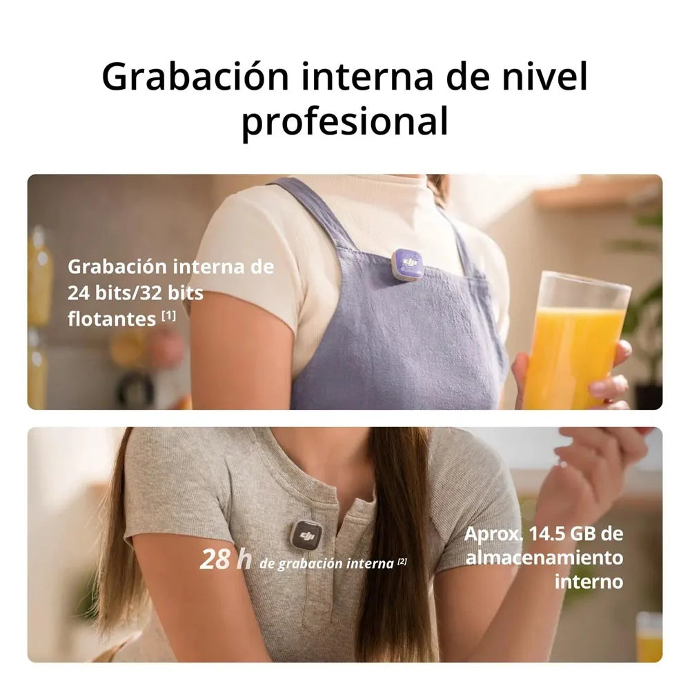 Sistema de Micrófonos Inalámbricos DJI Mic Mini 2S (2 TX + 1 RX + Estuche de Carga) – Audio Profesional 32-bit Float, Cancelación de Ruido por IA y Alcance de 400 m