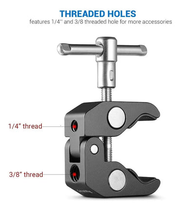 Súper Pinza SmallRig con Roscas de 1/4 y 3/8 de Pulgada | Abrazadera de Montaje Universal
