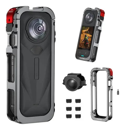 Armazón de Metal para Cámara Insta360 X5 | Jaula de Protección y Montaje Profesional