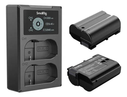 Kit de 2 Baterías EN-EL15c con Cargador Doble LCD – SmallRig 3820B