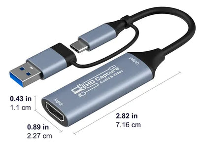 Tarjeta de Captura de Video HDMI a USB (Entrada 4K a 30Hz / Captura Full HD 1080p)