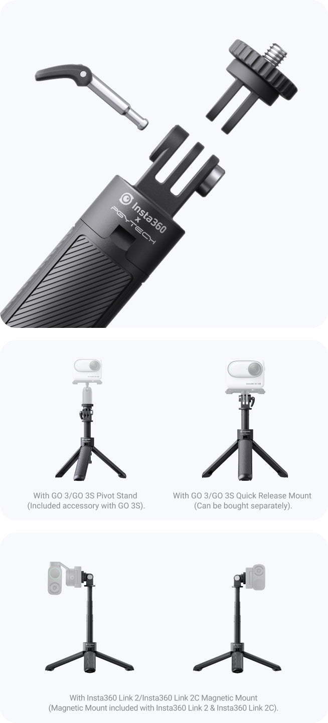 Mini Trípode 2 en 1 Insta360 | Soporte Extensible y Empuñadura Portátil