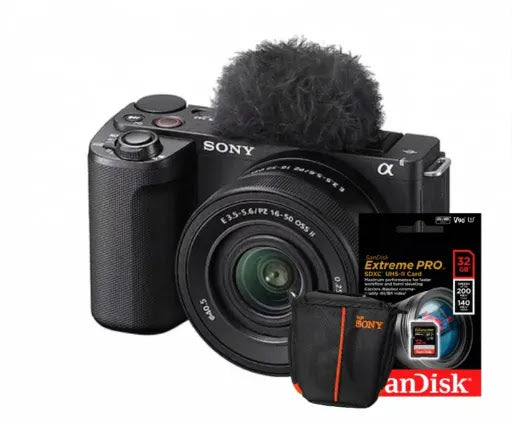 Cámara Sony ZV-E10 Kit 16-50mm | Combo Vlogging 4K con Estuche y Memoria 32GB Extreme Pro