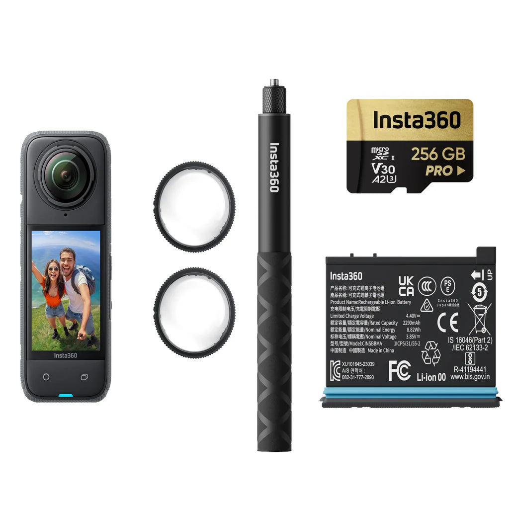 Insta360 X4 Bundle Profesional – Cámara de Acción 8K 360° con Accesorios Esenciales