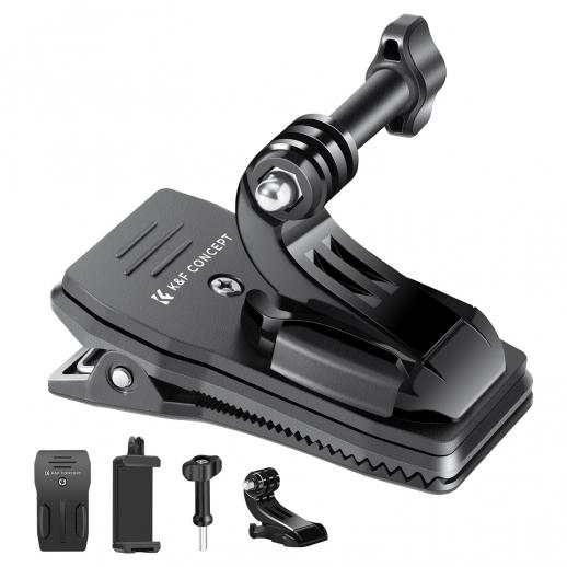 Kit de Pinza / Clip de Sujeción para Mochila Giratorio 360° con Marco Adaptador para DJI Osmo Pocket 3 / Serie Pocket