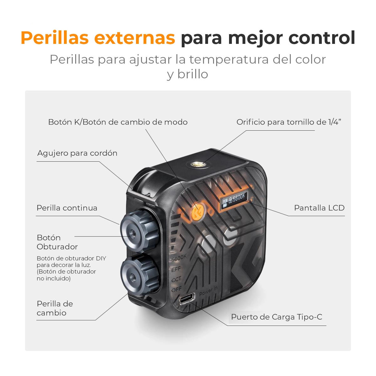 Luz de Vídeo Portátil K&F Concept