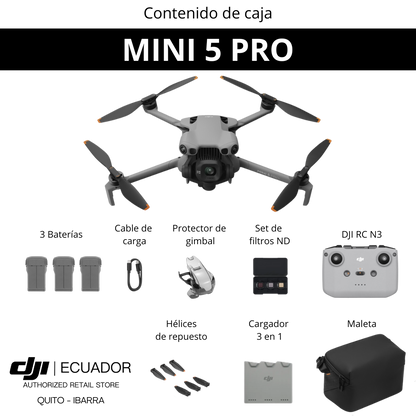 DJI Mini 5 Pro Fly More Combo RC-N3 | Dron 4K/120 fps con Sensor 1″ – EOA Tecnología