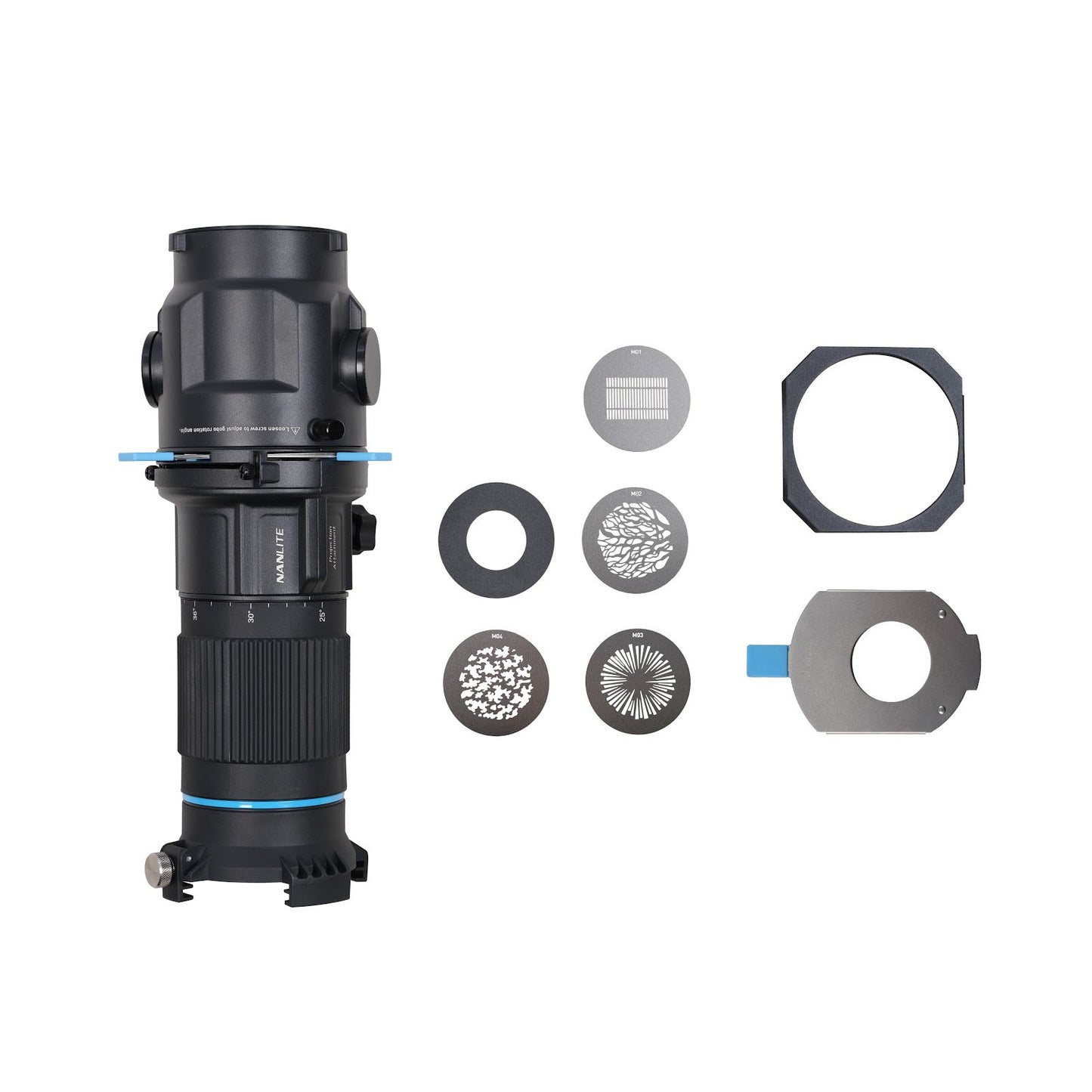 Proyector Nanlite PJ BM con Lente Zoom 25 a 45 Grados | Accesorio de Proyección para Montura Bowens