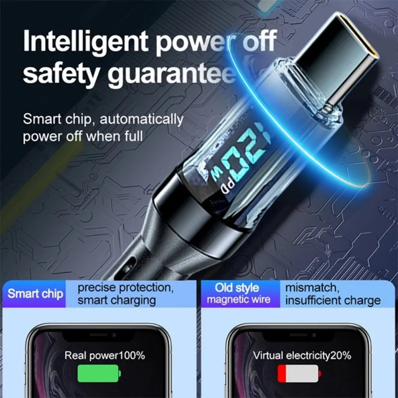 Cable de carga rápida de 120W tipo C a USB