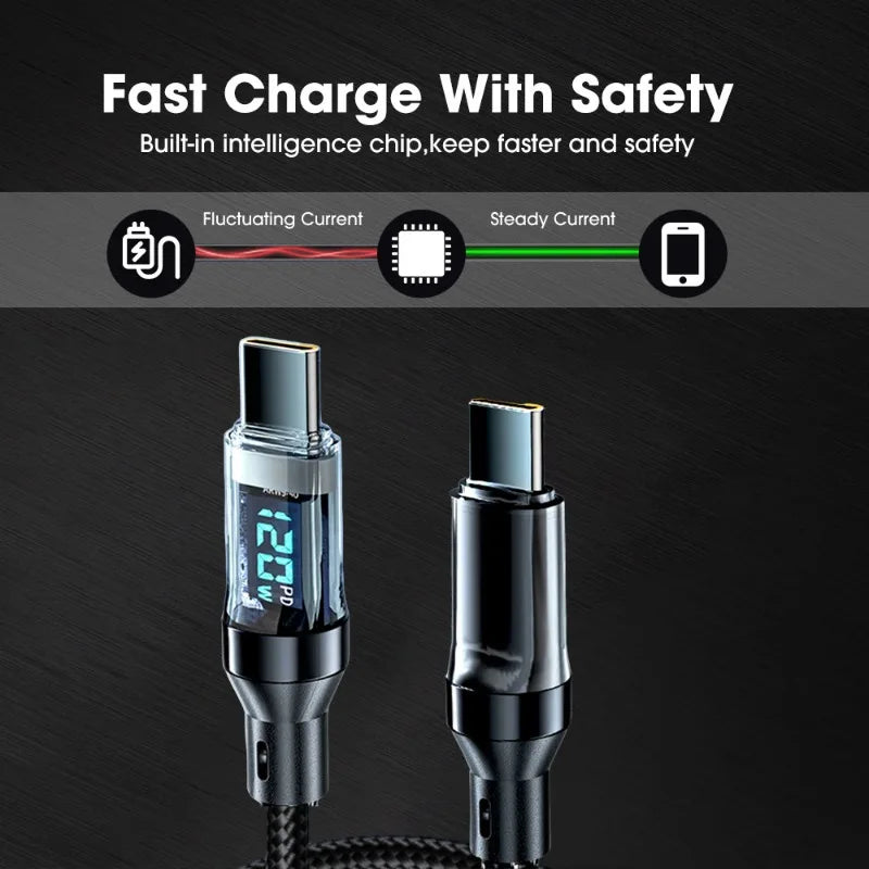 Cable de carga rápida de 120W tipo C a USB