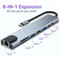 USB C Hub 8 en 1 7 en 2 7 en 1 tipo C 3,1 a 4K adaptador HDMI