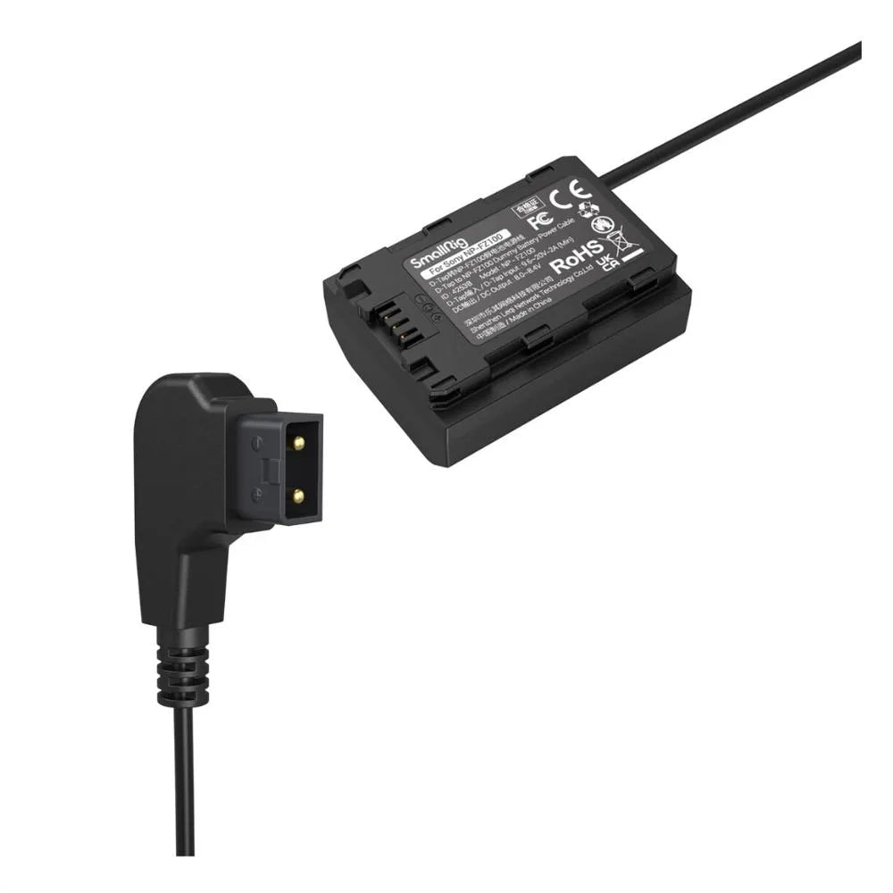 Cable de Alimentación de Batería Falsa SmallRig 4253B de D Tap a NP FZ100 | Conector de Energía Continuo Profesional