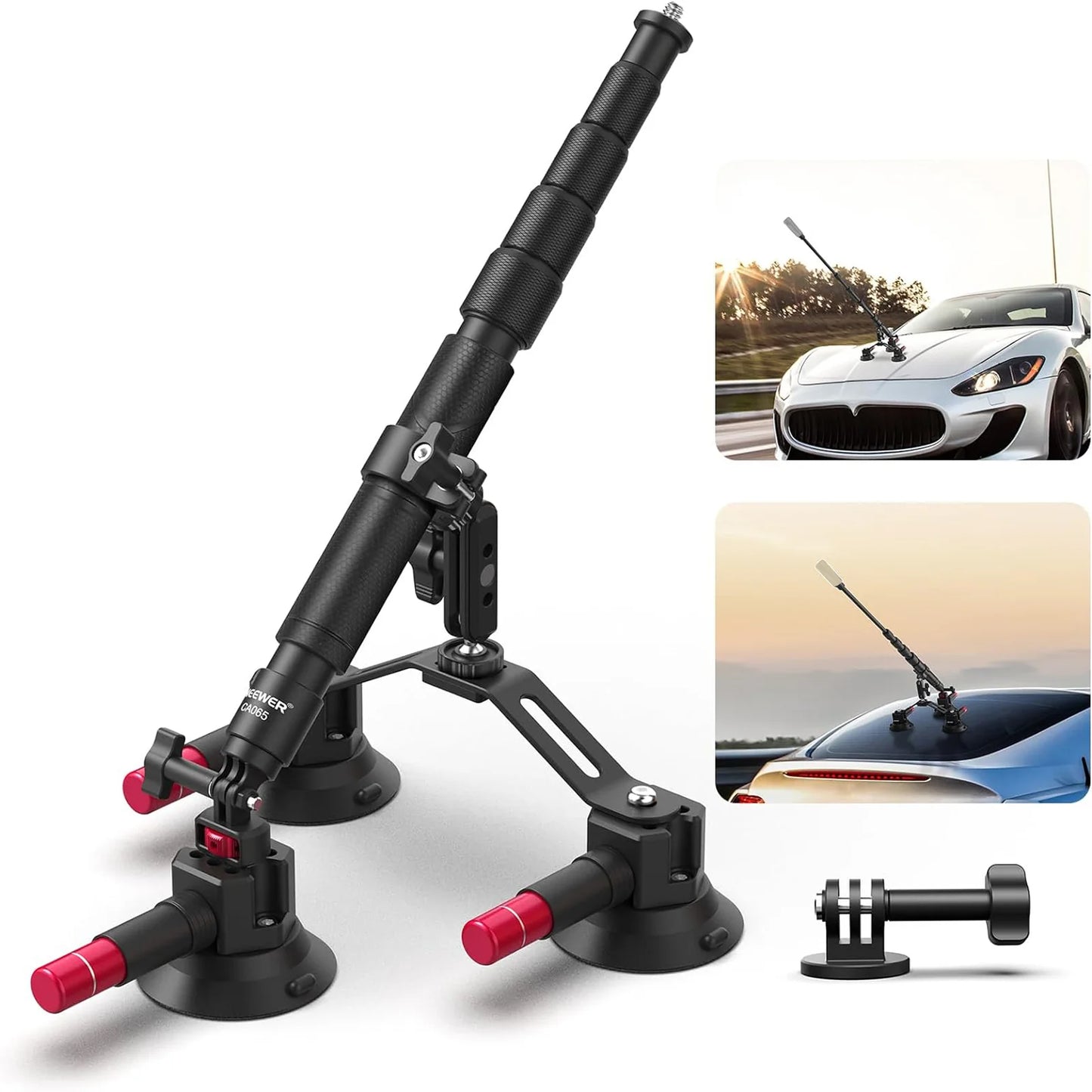 Insta360 Soporte Ventosa Triple para Carro Neewer CA065 – Montura Profesional para Cámaras