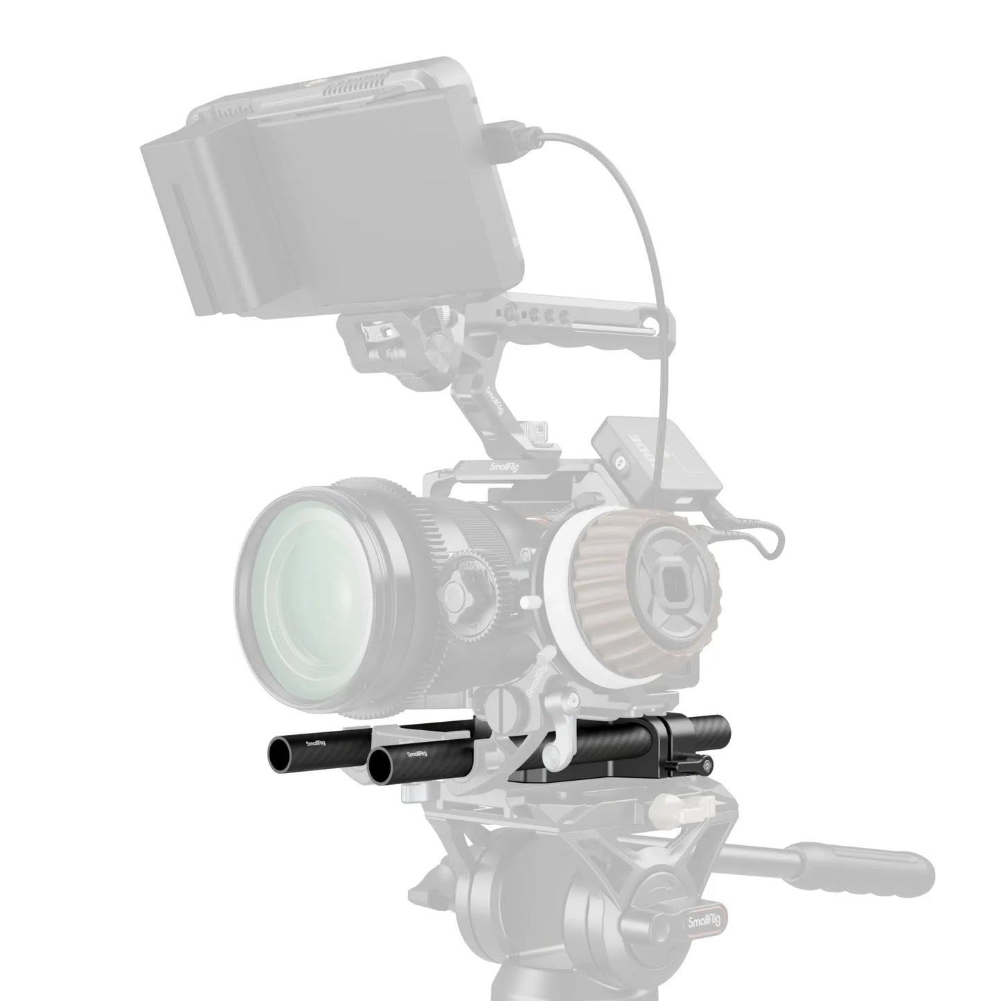 Placa de Montaje Inferior SmallRig 5609 con Abrazadera Doble de Varilla de 15 milimetros | Soporte Profesional para Rig