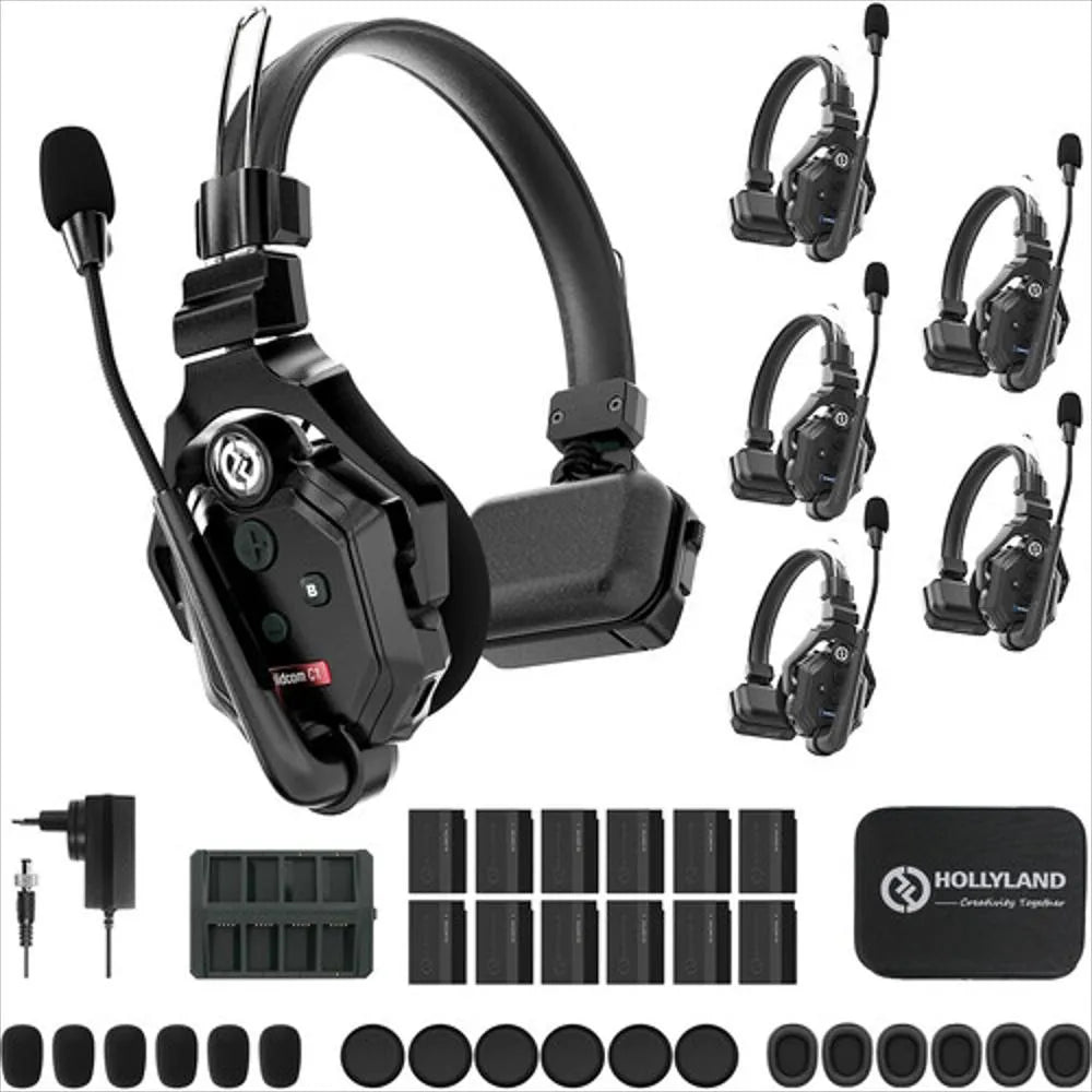 Hollyland Solidcom C1 6S | Kit de 6 Diademas para Producción Profesional