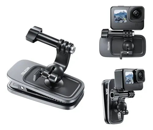 TELESIN Soporte magnético de 360° con clip para cámaras de acción