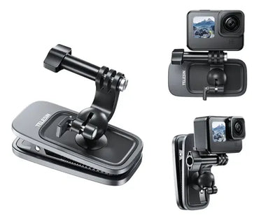 TELESIN Soporte magnético de 360° con clip para cámaras de acción