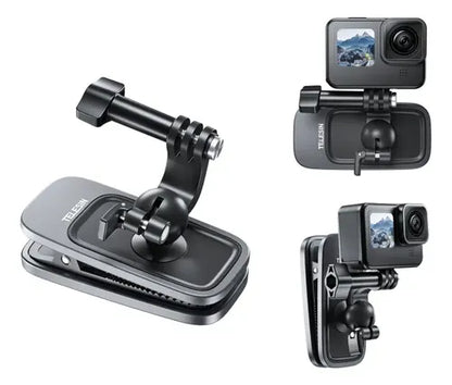 TELESIN Soporte magnético de 360° con clip para cámaras de acción