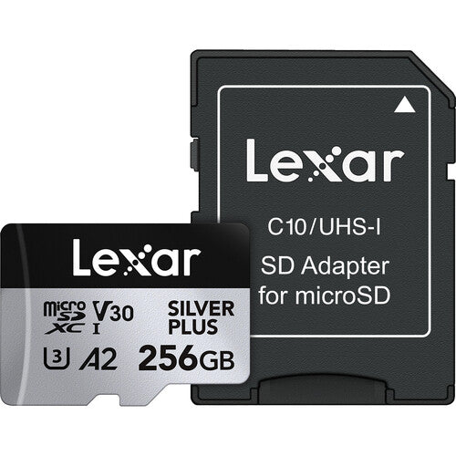 Memoria Micro SD Lexar Professional Silver Plus de 256 gigabytes | Tarjeta de Alta Velocidad V30