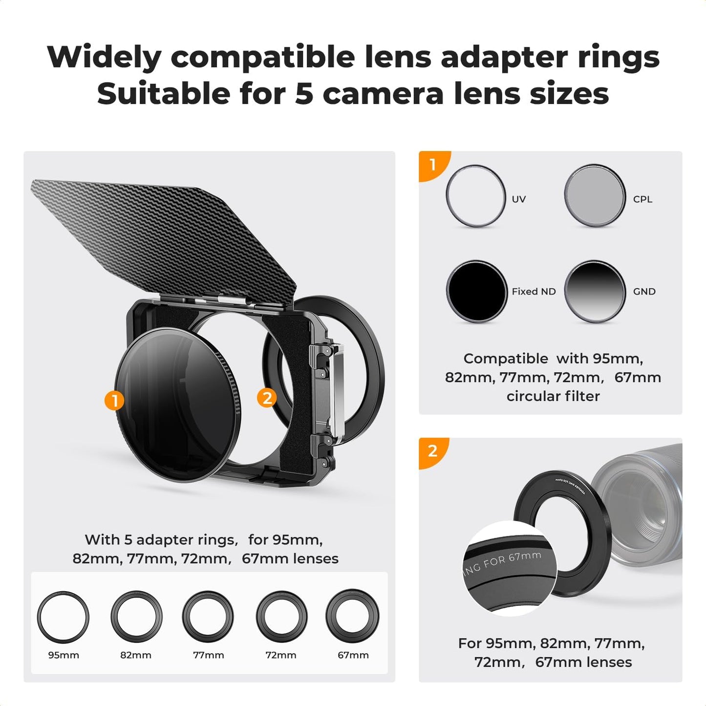 K&F Concept Matte Box – Control Profesional de Luz para Cámaras