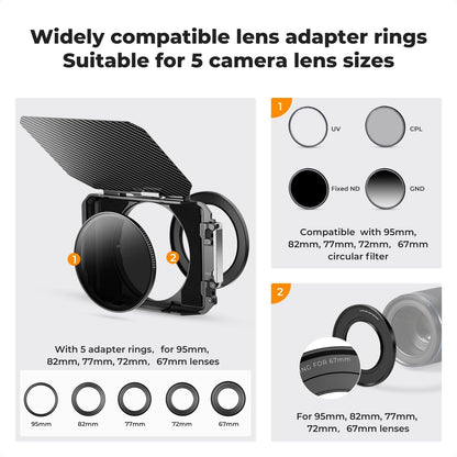 K&F Concept Matte Box – Control Profesional de Luz para Cámaras