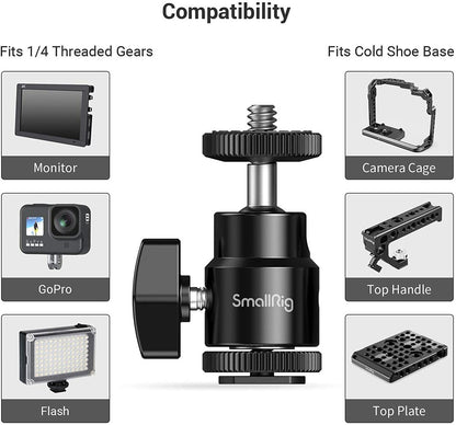 Soporte de Montaje SmallRig 2059 con Tornillo de 1/4 de Pulgada para Zapata | Adaptador Profesional