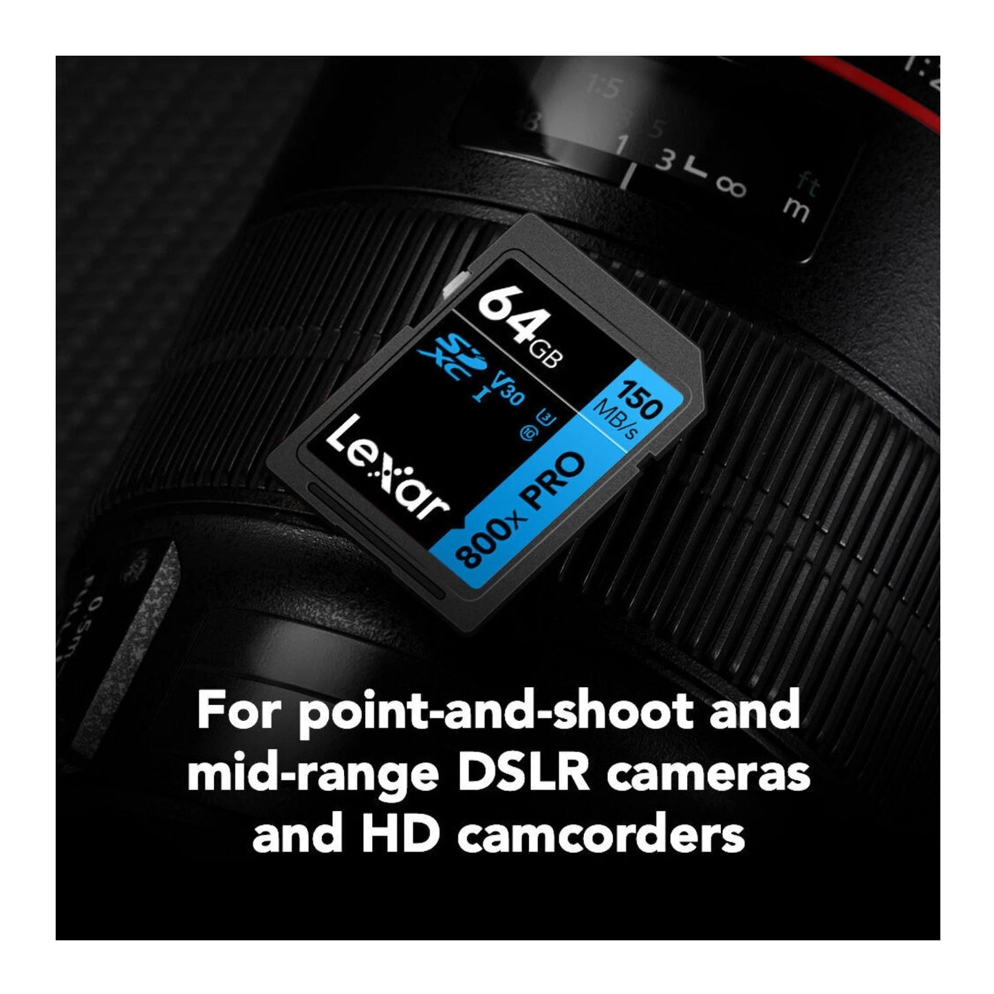 Memoria SD Lexar 64 gb Clase 10 V30 | Tarjeta de Memoria UHS I