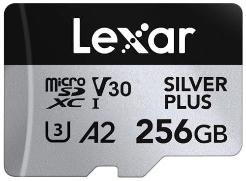 Memoria Micro SD Lexar Professional Silver Plus de 256 gigabytes | Tarjeta de Alta Velocidad V30