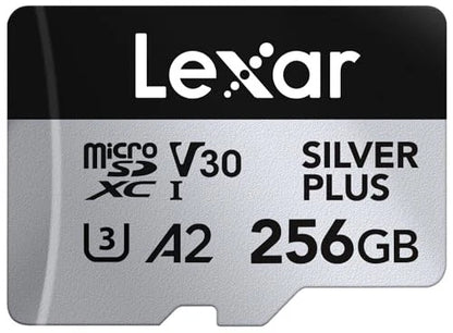 Memoria Micro SD Lexar Professional Silver Plus de 256 gigabytes | Tarjeta de Alta Velocidad V30