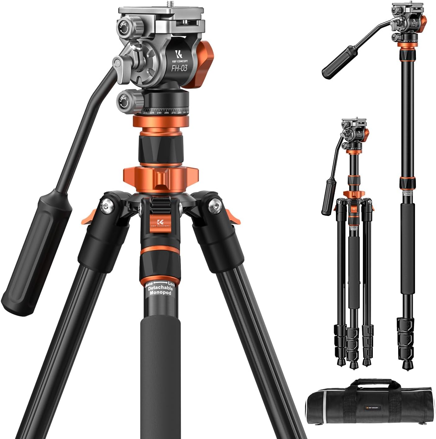Trípode de COMBO Aluminio O234A7 + FH - 03 – Capacidad 5 kg | Profesional y Liviano