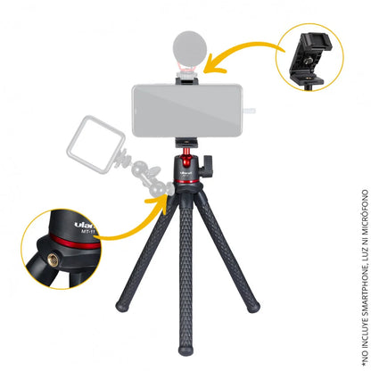 Trípode Flexible para Cámara y Smartphone Ulanzi MT 11 | Soporte Pulpo Versátil con Zapata Fría