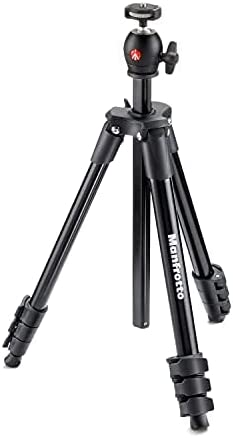 Trípode Manfrotto Compact Light en Aluminio – Soporte Ultra Ligero con Cabezal de Bola para Cámaras Mirrorless