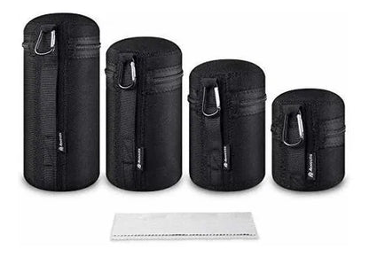 Estuche para Lente Fotográfico – Protección Acolchada de Neopreno para Lentes Canon, Nikon, Sony y Fujifilm