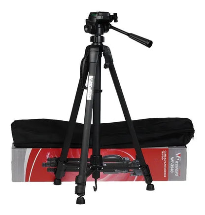Trípode Profesional Weifeng WF-3560 – Soporte de Aluminio Reforzado, Cabezal de 3 Vías y Altura de 1.67m para Video y Foto